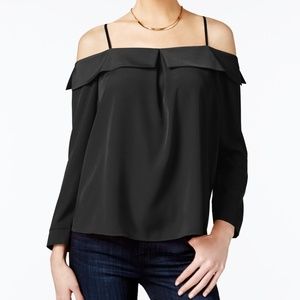 Bar III Women's Deep Black Off-The-Shoulder Blouse